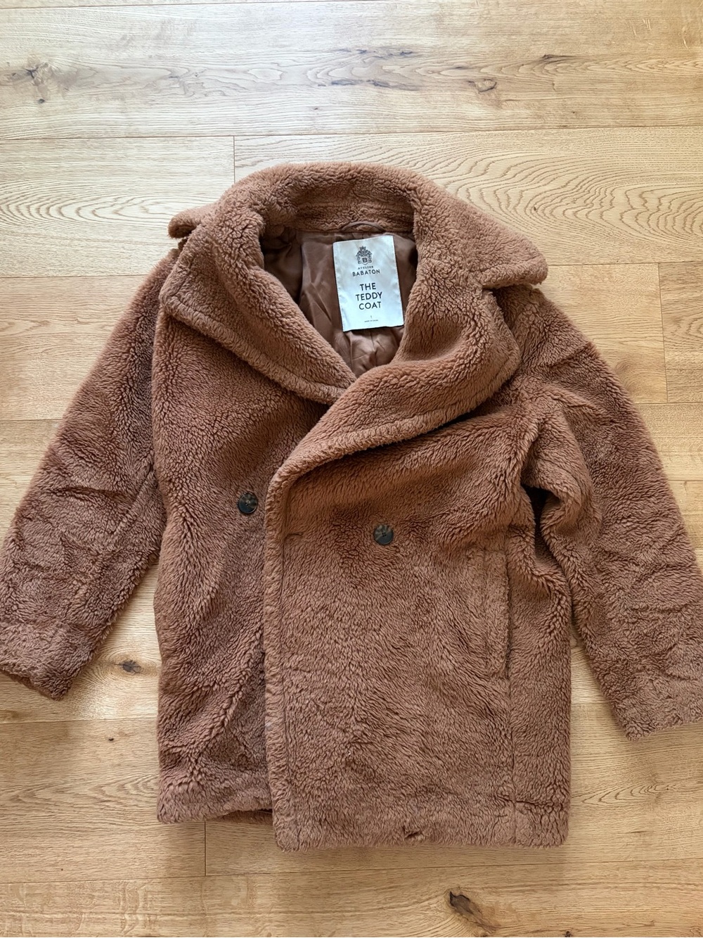 Babaton The Teddy Coat, size 1, Light Brown